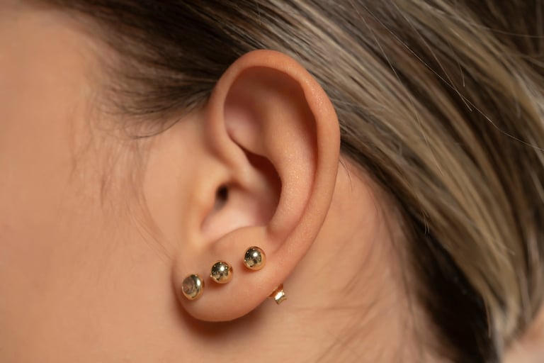 Ear piercings - curated ear stacks and lobe piercings